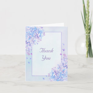 Cartão De Agradecimento Watercolor Blue Purple Lilac Thank You Card