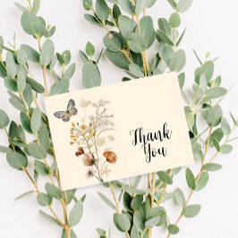 Cartão De Agradecimento Watercolor Boho Wildflower Obrigado