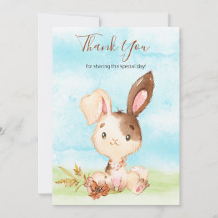 Cartão De Agradecimento Watercolor Bunny Fazenda Obrigado