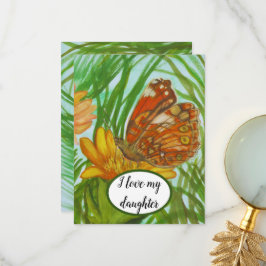 Cartão De Agradecimento watercolor butterfly flower garden