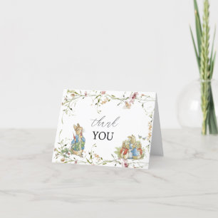 Cartão De Agradecimento Watercolor Elegat Widflower Peter Rabbit Baby Show