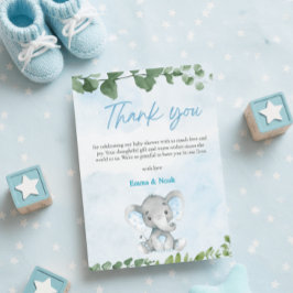 Cartão De Agradecimento Watercolor Elephant Baby Shower Thank You Card
