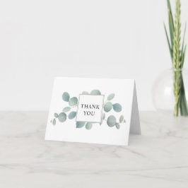 Cartão De Agradecimento Watercolor Eucalyptus Greenery Obrigado