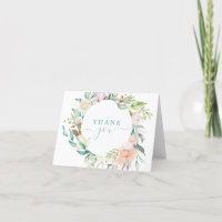 Watercolor Floral Wreath Pastel Mint Green