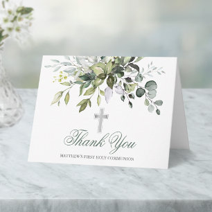 Cartão De Agradecimento Watercolor Greenery Sage Green Community Nota