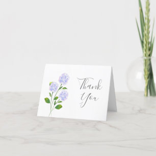 Cartão De Agradecimento Watercolor Hydrangea Floral Stems