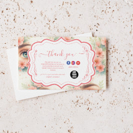 Cartão De Agradecimento Watercolor Lash Artist