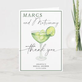 Cartão De Agradecimento Watercolor Margarita Obrigado Chá de panela