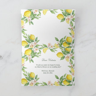 Cartão De Agradecimento Watercolor Mediterrane will you be MAID OF HONOR?