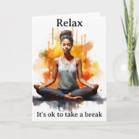 Watercolor no yoga pose com uma saudação relaxada