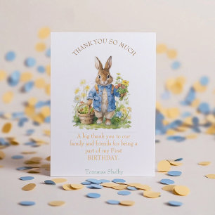 Cartão De Agradecimento Watercolor Peter Rabbit Birthday