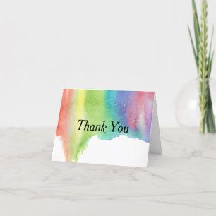 Cartão De Agradecimento Watercolor Rainbow Brushstroke Thank You Card