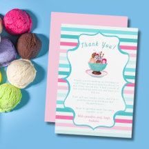 Watercolor Sorvete Sundae Birthday