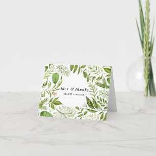 Cartão De Agradecimento Watercolor Tropical Leaves Wreath Muito Obrigado