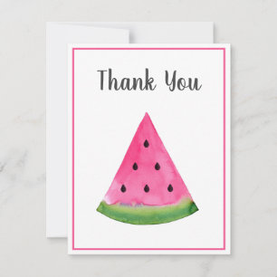 Cartão De Agradecimento Watercolor Watermelon Wedge