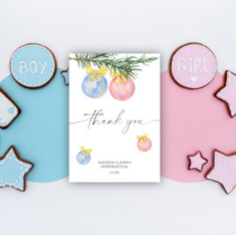 Cartão De Agradecimento Watercolor Winter Obrigado gênero Revelação