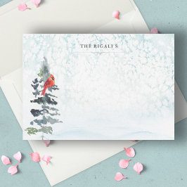 Cartão De Agradecimento Watercolor Winter Wonderland