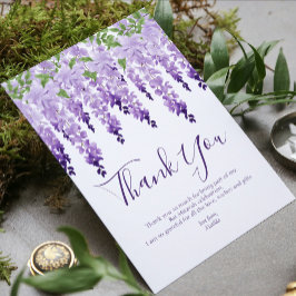 Cartão De Agradecimento Watercolor Wisteria Photo | Bat Mitzvah