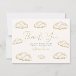 Cartão De Agradecimento We Are On Cloud Nine Blue Baby Shower Thank you