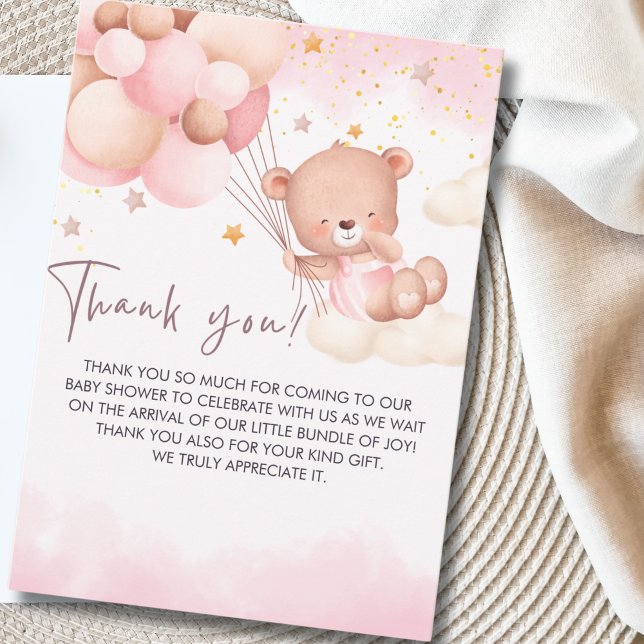 Cartão De Agradecimento We Can Bearly Wait Cute Bear Baby Shower (Criador carregado)