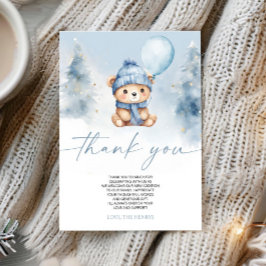 Cartão De Agradecimento We Can Bearly Wait Winter Teddy Bear Baby Shower