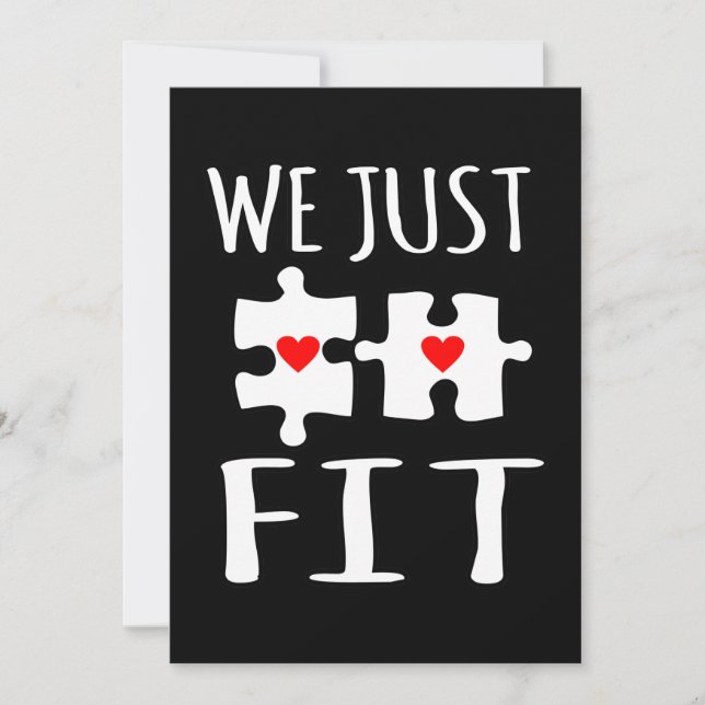 Cartão De Agradecimento We Just Fit Valentine Romantic Valentines Day Coup (Frente)