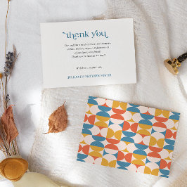 Cartão De Agradecimento WEDDING do Meio século Scallop de Meio Círculo Ret