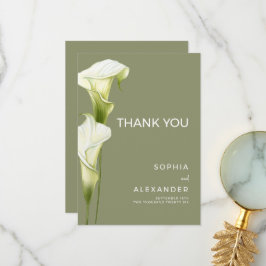 Cartão De Agradecimento Wedding Thank You Cards "Delicate Calla Lilies"