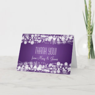 Cartão De Agradecimento Wedding "Thank you" Dotted Purple