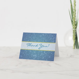 Cartão De Agradecimento Wedding Thank You Wintery Glittering Snow