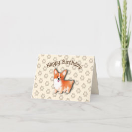Cartão De Agradecimento Welsh Corgi Pembroke Feliz Aniversário Editável