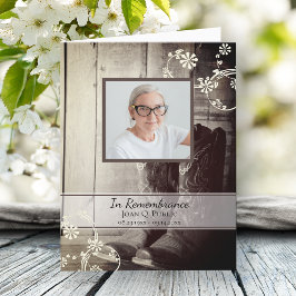 Cartão De Agradecimento Western Cowboy Boots Simpatia Memorial Funeral