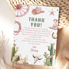 Cartão De Agradecimento Western Rodeo Cowgirl Birthday