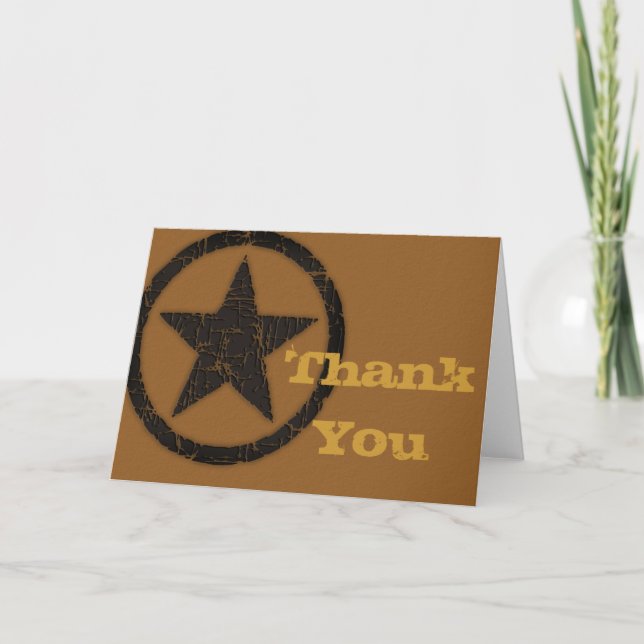 Cartão de Agradecimento Western Star Queimado (Frente)