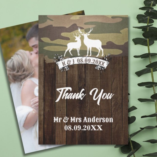 Cartão De Agradecimento Western The Hunt Está Sobre A Foto De Casamento (Western The Hunt Is Over Wedding Photo Thank You Card)