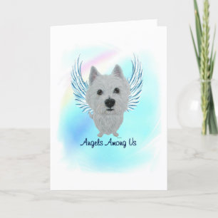 Cartão De Agradecimento Westie Angel Dog Pet Loss Sympathy Card