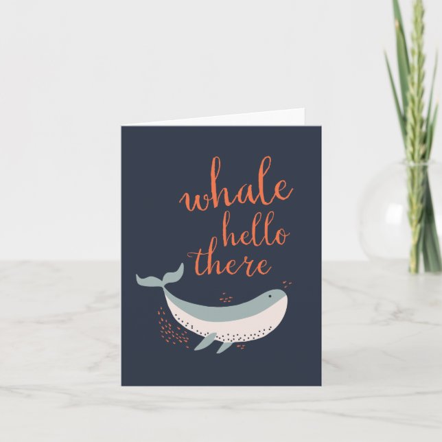 Cartão De Agradecimento Whale Hello (Frente)