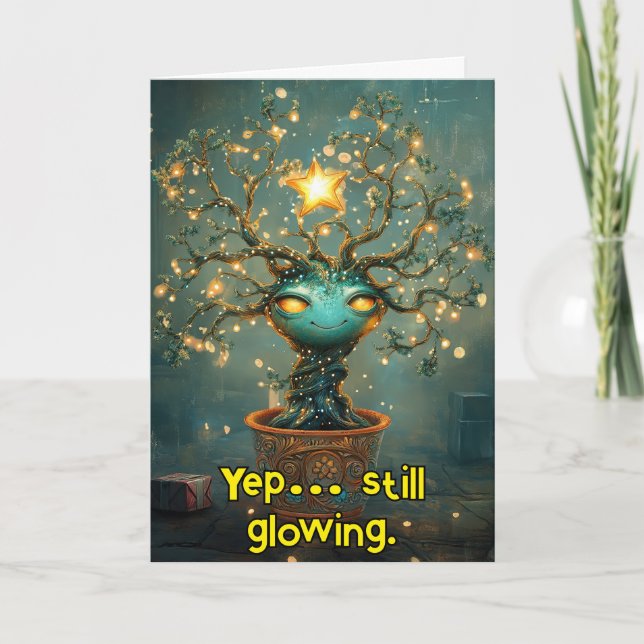 Cartão De Agradecimento *~* Whimsical 40 Glow Funny Magical Christmas AP97 (Frente)