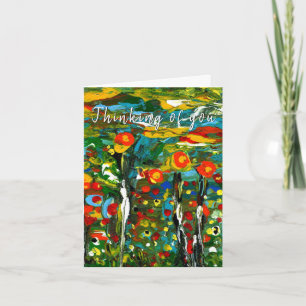 Cartão De Agradecimento Whimsical and Colorful Flowers Greeting Card