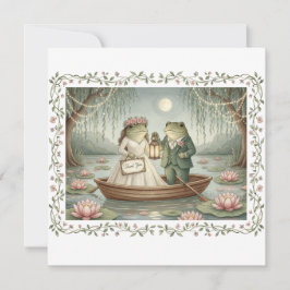 Cartão De Agradecimento Whimsical Frog Couple Wedding Thank You Card