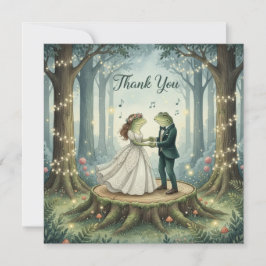 Cartão De Agradecimento Whimsical Frog Couple Wedding Thank You Card