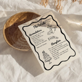 Cartão De Agradecimento Whimsical fun Wedding Details Enclosure Card