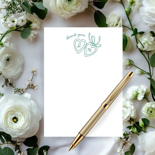 Cartão De Agradecimento Whimsical Heart Locket Doodle Sketch Modern CUSTOM (Whimsical Heart Locket Doodle Sketch Modern CUSTOM Thank You Card
)