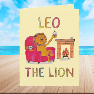 Cartão De Agradecimento Whimsical Leo o Leão Zodiac Astrologia Birthday o