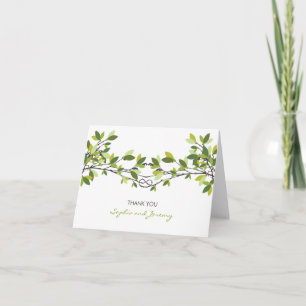 Cartão De Agradecimento Whimsical Love Knot Summer Trees Wedding Thank You