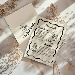 Cartão De Agradecimento Whimsical Moon Wedding Details Enclosure Card