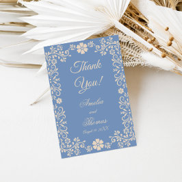 Cartão De Agradecimento Whimsical Powder Blue Wedding Thank You