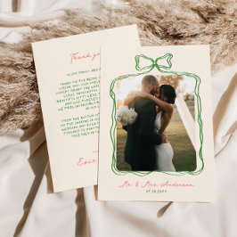Cartão De Agradecimento Whimsical Quirky Handwrite Arco Wedding