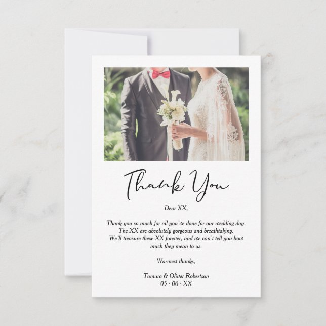 Cartão De Agradecimento Whimsical Script Thanks Wedding Suppliers Photo (Frente)