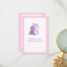 Cartão De Agradecimento Whimsical Unicorn Birthday